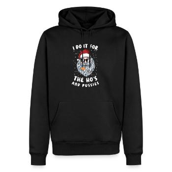 Je le fais pour les filles Barbe de chat du Père - Sweat à capuche Premium bio Homme - noir - Devant - Nico (187cm)