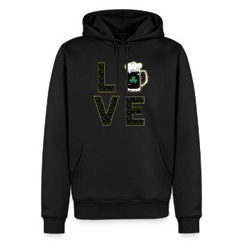 J’adore la Saint-Patrick - Sweat à capuche Premium bio Homme - noir - Devant - Nico (187cm)
