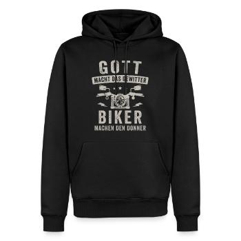 Motorrad Biker machen Donner Motorradfahrer - Männer Premium Bio Hoodie - Schwarz - Vorne - Nico (187cm)