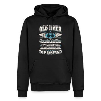 Oldtimer Baujahr 1949 Jahrgang Geburtstag Geschenk - Männer Premium Bio Hoodie - Schwarz - Vorne - Nico (187cm)