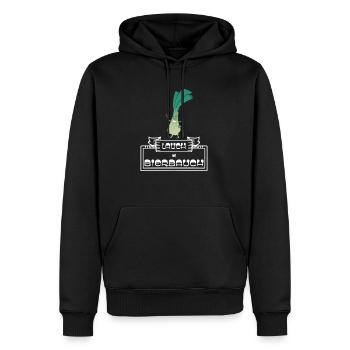 Du bist Lauch Spruch krasseste Lauch mit Bierbauch - Männer Premium Bio Hoodie - Schwarz - Vorne - Nico (187cm)