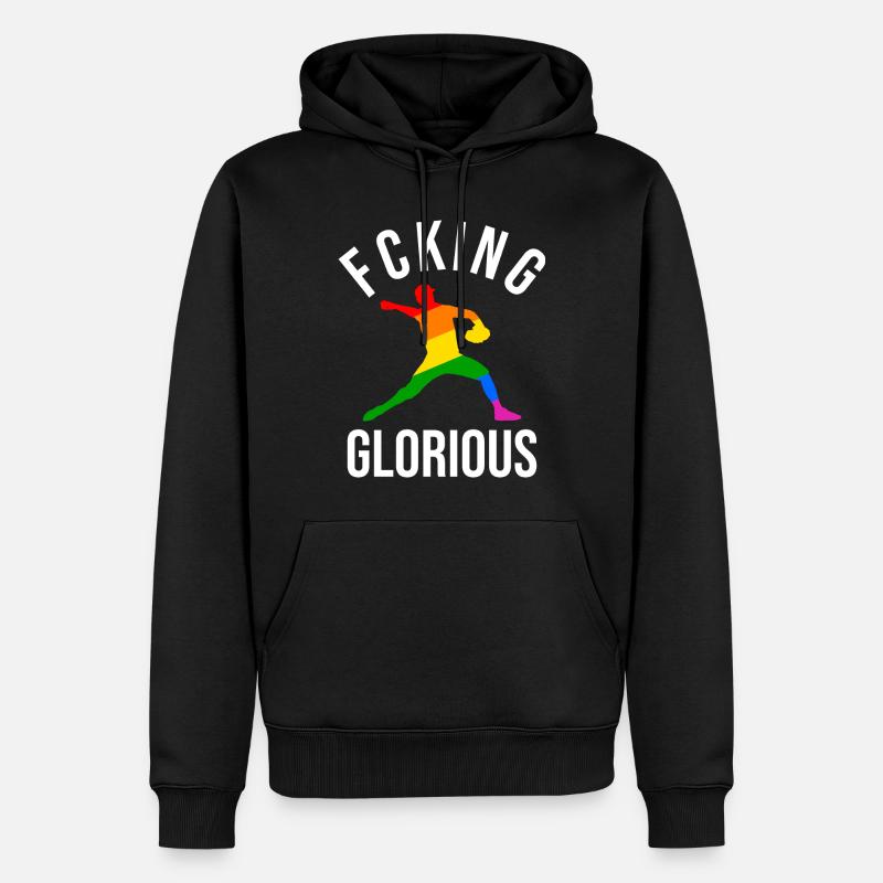 Fcking Glorious Baseball Player - Männer Premium Bio Hoodie - Schwarz
