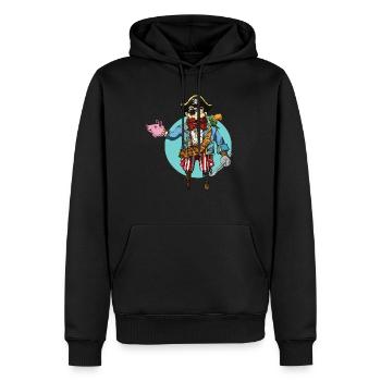 Pig-Hand - Männer Premium Bio Hoodie - Schwarz - Vorne - Nico (187cm)