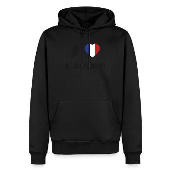 J'aime l'apéro - Sweat à capuche Premium bio Homme - noir - Devant - Nico (187cm)