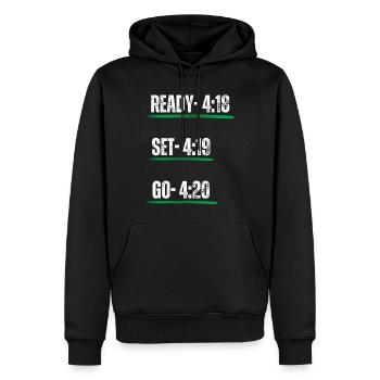Cannabis 420 - Männer Premium Bio Hoodie - Schwarz - Vorne - Nico (187cm)