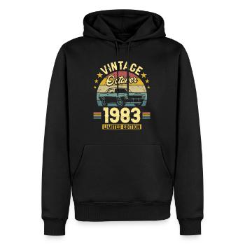 Fest feiern Oktober 1983 40-jähriges Jubiläum - Männer Premium Bio Hoodie - Schwarz - Vorne - Nico (187cm)