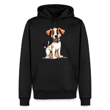 Niedliches Hundedesign für Hundebesitzer - Männer Premium Bio Hoodie - Schwarz - Vorne - Nico (187cm)
