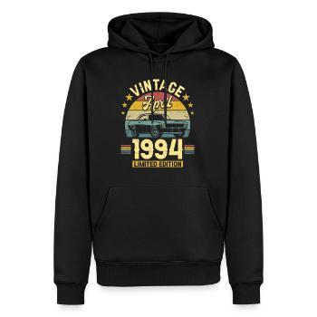 Anniversaire Avril 1994 30 Ans Anniversaire - Sweat à capuche Premium bio Homme - noir - Devant - Nico (187cm)