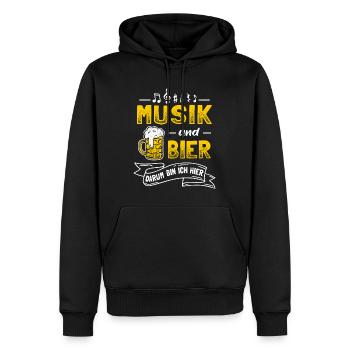 Musik und Bier Musiker Notenschlüssel Blasmusik - Männer Premium Bio Hoodie - Schwarz - Vorne - Nico (187cm)