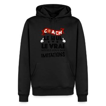 Coach basket Le Seul Le Vrai - Sweat à capuche Premium bio Homme - noir - Devant - Nico (187cm)