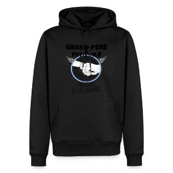 Grand-père et petit-fils l'héritage de la légende - Sweat à capuche Premium bio Homme - noir - Devant - Nico (187cm)