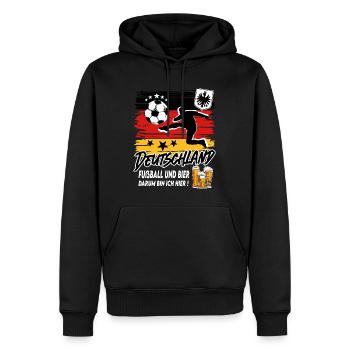 Fußball Deutschland Fussball und Bier - Männer Premium Bio Hoodie - Schwarz - Vorne - Nico (187cm)
