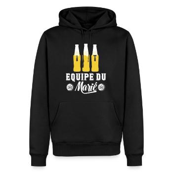 Junggesellenabschied Junggesellenabschied - Team des Bräutigams - Männer Premium Bio Hoodie - Schwarz - Vorne - Nico (187cm)