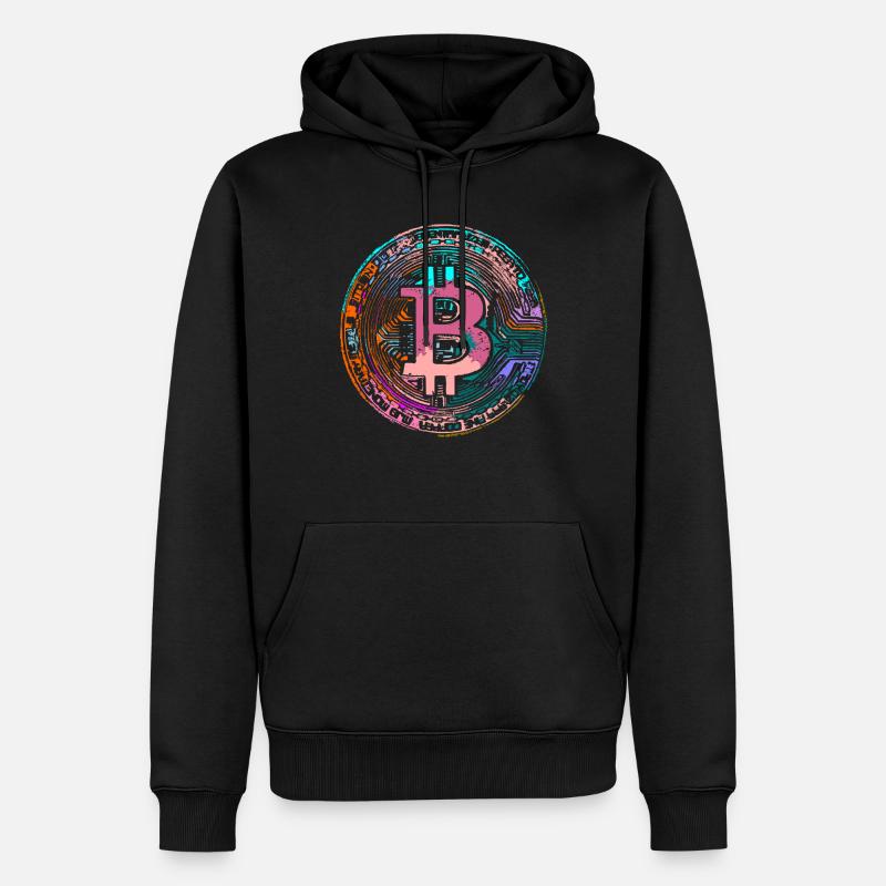 BITCOIN,crypto - Sweat à capuche Premium bio Homme - noir