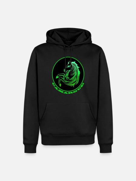 Neon green Camargue horse - Men’s Premium Organic Hoodie - black