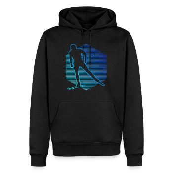 Langlauf Classic Damen Herren Langlauf Langlauf Kl - Männer Premium Bio Hoodie - Schwarz - Vorne - Nico (187cm)