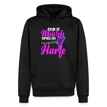 Harfe spielen | Harfen Musik | Harfe - Männer Premium Bio Hoodie - Schwarz - Vorne - Nico (187cm)