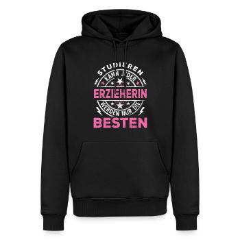 Erzieherin Lustiger Spruch Studieren kann jeder - Männer Premium Bio Hoodie - Schwarz - Vorne - Nico (187cm)