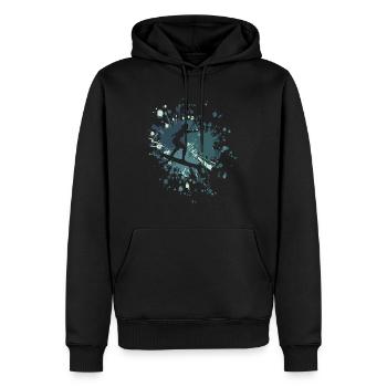 Commencez à surfer Color Splash - Sweat à capuche Premium bio Homme - noir - Devant - Nico (187cm)