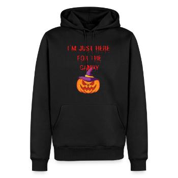 Terrible inscription sur holloween. J’aime les bonbons. - Sweat à capuche Premium bio Homme - noir - Devant - Nico (187cm)