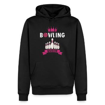 Retro Bowling QUEEN Awesome Bowler T-Shirt - Sweat à capuche Premium bio Homme - noir - Devant - Nico (187cm)