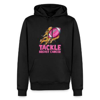 Burstkrebs Tumor Football Bewusstseinsbildung - Männer Premium Bio Hoodie - Schwarz - Vorne - Nico (187cm)