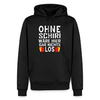 Ohne Schiri wäre hier gar nichts los - Männer Premium Bio Hoodie - Schwarz - Vorne - Nico (187cm)
