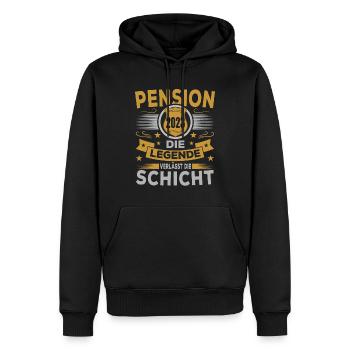 Polizei Pension 2023 Legende verlässt Gelände - Männer Premium Bio Hoodie - Schwarz - Vorne - Nico (187cm)