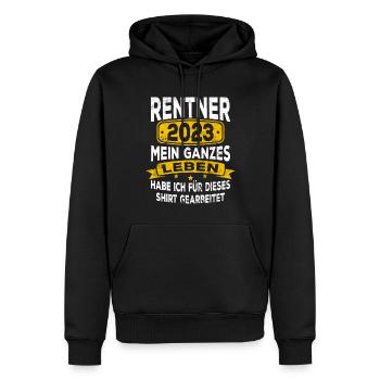 Rente Rentner 2023 Rentenbeginn Renteneintritt - Männer Premium Bio Hoodie - Schwarz - Vorne - Nico (187cm)