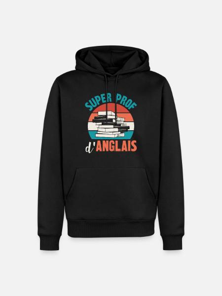 super prof d'anglais - Sweat à capuche Premium bio Homme - noir