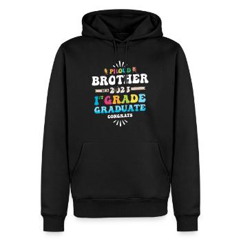 Stolzer Bruder einer 1. Klasse von 2023 - Männer Premium Bio Hoodie - Schwarz - Vorne - Nico (187cm)