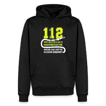 Feuerwehr Feuerwehrmann Feuerwehrleute FFW BFW - Männer Premium Bio Hoodie - Schwarz - Vorne - Nico (187cm)