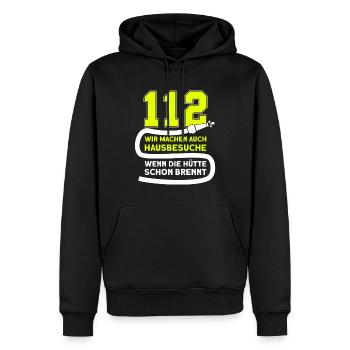 Feuerwehr Feuerwehrmann Feuerwehrleute FFW BFW - Männer Premium Bio Hoodie - Schwarz - Vorne - Nico (187cm)