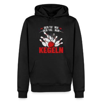 Kegler Bowling Der Macht Nix Der Will Nur Kegeln - Männer Premium Bio Hoodie - Schwarz - Vorne - Nico (187cm)