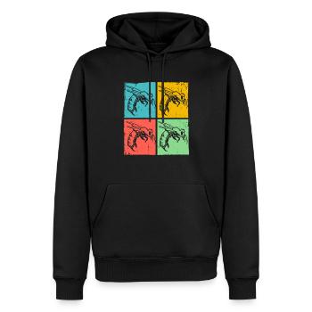 Wespe Hornisse Pop Art Insekt - Männer Premium Bio Hoodie - Schwarz - Vorne - Nico (187cm)
