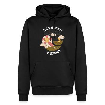 Le secret de la nature est la patience Rétro Nature Designs - Sweat à capuche Premium bio Homme - noir - Devant - Nico (187cm)