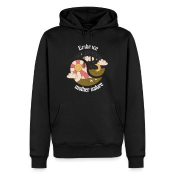Embrace Mother Nature Retro Nature Designs - Männer Premium Bio Hoodie - Schwarz - Vorne - Nico (187cm)