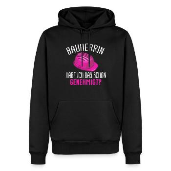 Bauherrin Lustiger Spruch Geschenk Geschenkidee - Männer Premium Bio Hoodie - Schwarz - Vorne - Nico (187cm)