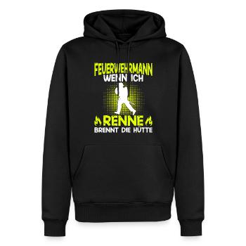 Feuerwehrmann FFW BFW Freiwillige Feuerwehr - Männer Premium Bio Hoodie - Schwarz - Vorne - Nico (187cm)