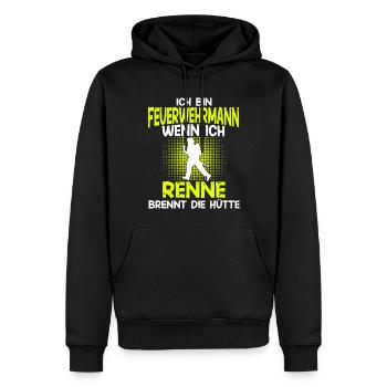 Feuerwehrmann FFW BFW Freiwillige Feuerwehr - Männer Premium Bio Hoodie - Schwarz - Vorne - Nico (187cm)