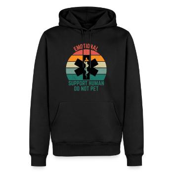Le soutien émotionnel humain ne caresse pas vintage rétro - Sweat à capuche Premium bio Homme - noir - Devant - Nico (187cm)