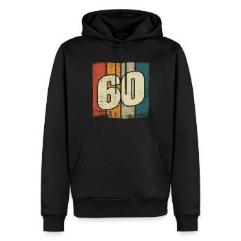 60. Geburtstag Mann Frau 60 Jahre Deko Lustig - Männer Premium Bio Hoodie - Schwarz - Vorne - Nico (187cm)