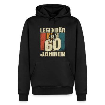 60. Geburtstag Mann Frau 60 Jahre Deko Lustig - Männer Premium Bio Hoodie - Schwarz - Vorne - Nico (187cm)