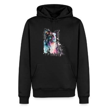 Lovers Dogs, Funny dogs art, dogs lover,Watercolor - Männer Premium Bio Hoodie - Schwarz - Vorne - Nico (187cm)