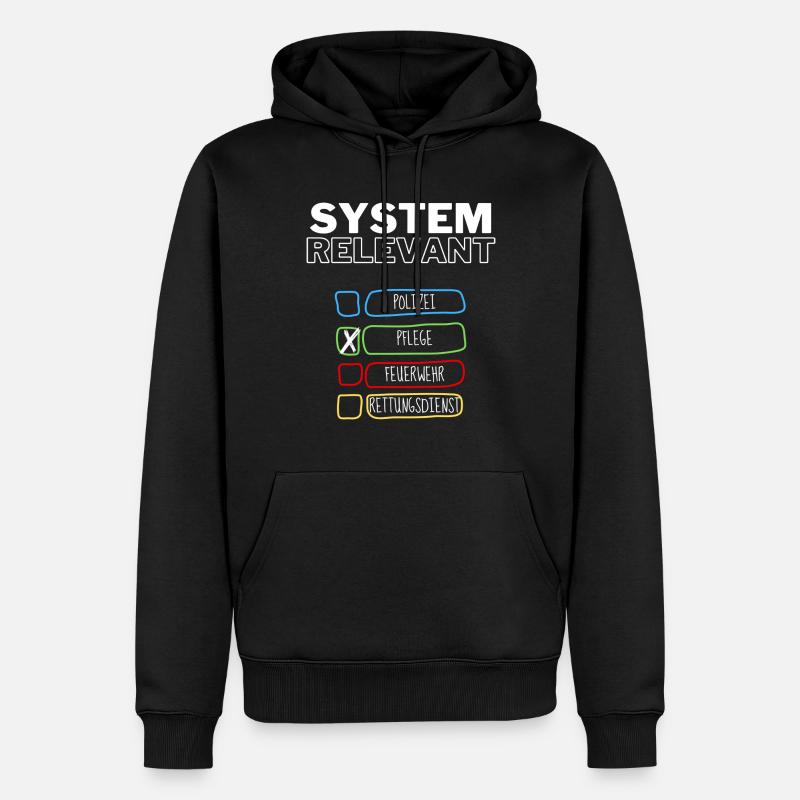 Systemrelevant | Pflege - Männer Premium Bio Hoodie - Schwarz