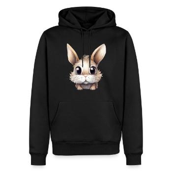 Hase Wasserfarben Zeichnung - Männer Premium Bio Hoodie - Schwarz - Vorne - Nico (187cm)