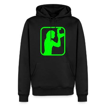 photographer - Men’s Premium Organic Hoodie - black - Front - Nico (187cm)