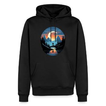 Magie Nocturne - Sweat à capuche Premium bio Homme - noir - Devant - Nico (187cm)