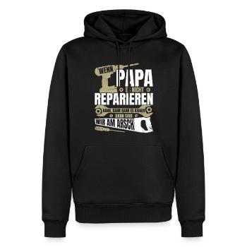 Wenn Papa es nicht reparieren kann Papa Geschenk - Männer Premium Bio Hoodie - Schwarz - Vorne - Nico (187cm)