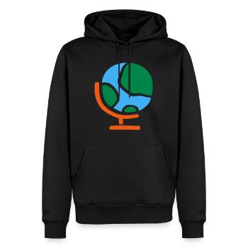Globus Erde Planet - Männer Premium Bio Hoodie - Schwarz - Vorne - Nico (187cm)